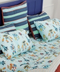Robot Cruise Organic Cotton Bedsheet Set King Flat Sheet